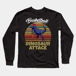 Vintage Basketball Dinosaur Long Sleeve T-Shirt